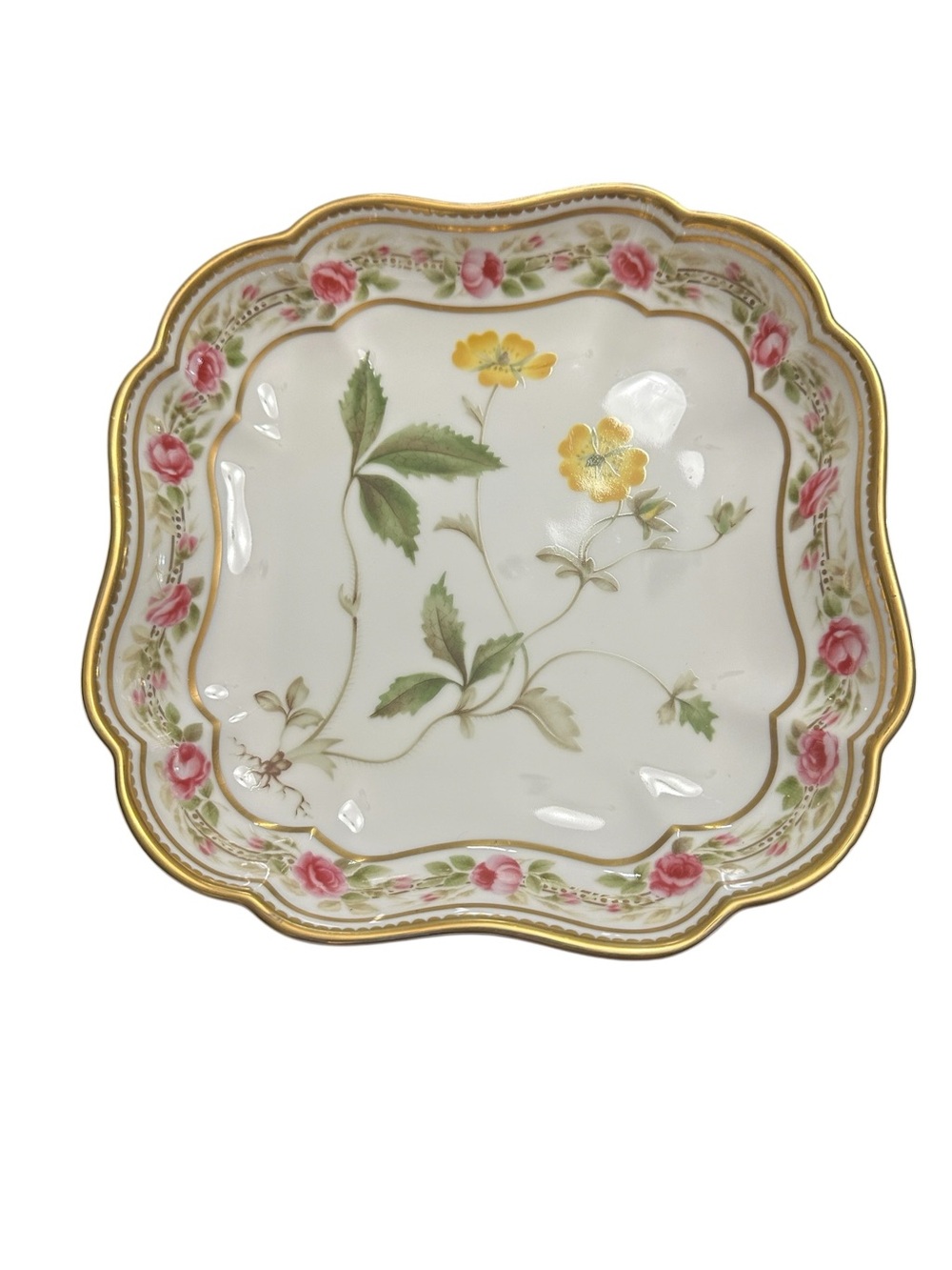 Metropolitan Museum Art  Japan Potentilla Grandiflora Square Bowl  Dish 8 3/4"
